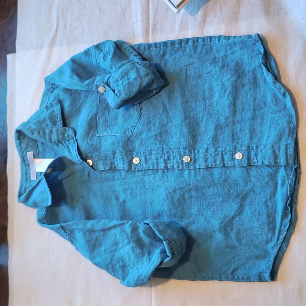 Janie & Jack Sky Blue Linen Shirt